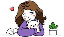 A cat sitter holding a cat with love and care.